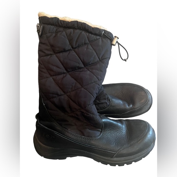 UGG Snowpeak Black Tall Winter Boots Size 8 Women. - Picture 4 of 5